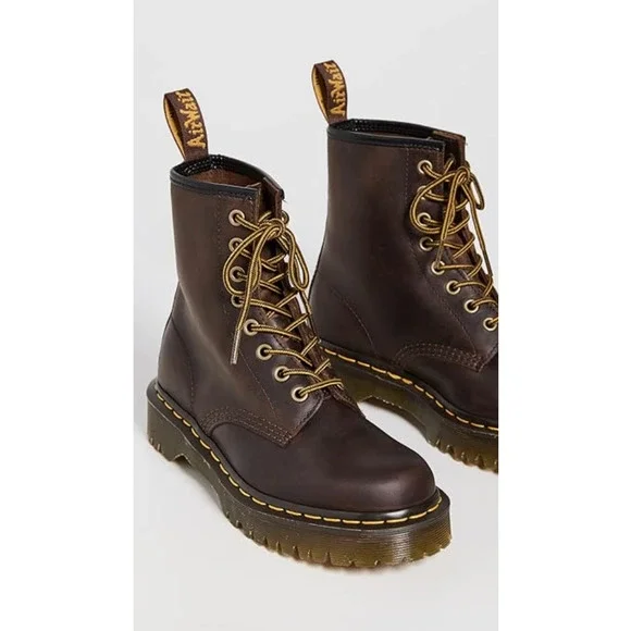 Dr. Martens Unisex 1460 Bex Crazy Horse Leather 8 Eye Boot, Dark Brown, 7 US Wom - Picture 4 of 6